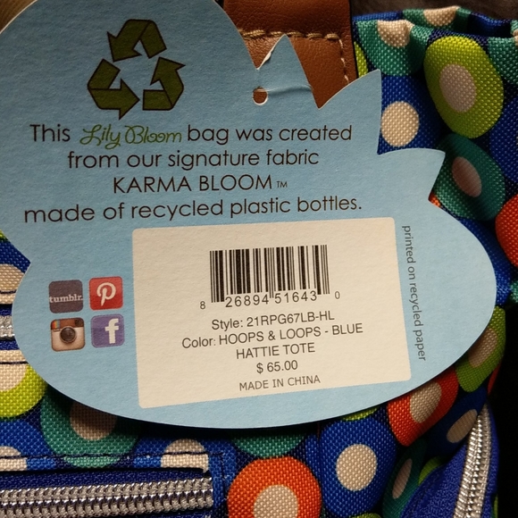 Lily Bloom Hoops & Loops - Blue Hattie Tote - Picture 2 of 3